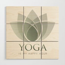 Oriental Lotus Yoga short quotes Wood Wall Art