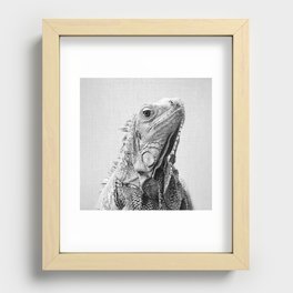 Iguana - Black & White Recessed Framed Print