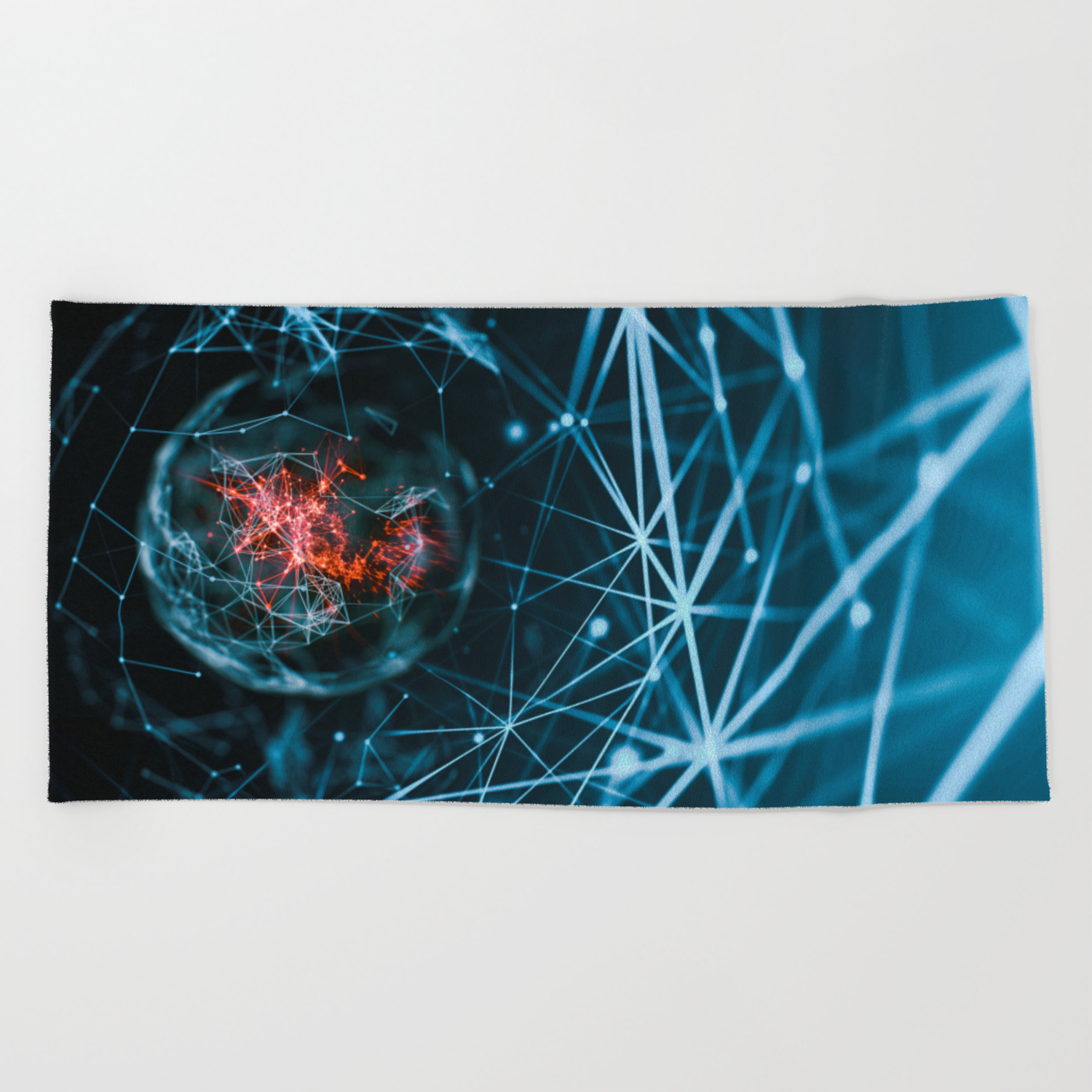 Abstract Polygonal Neural Digital Space Background With Connection