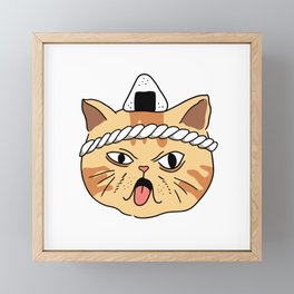 Onigiri Master Cat Framed Mini Art Print