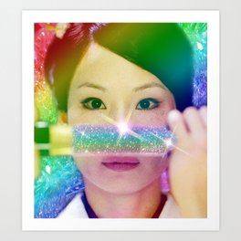 ORen Ishii Rainbow Katana Art Print