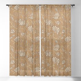 KALAMI FLORAL MUSTARD Sheer Curtain