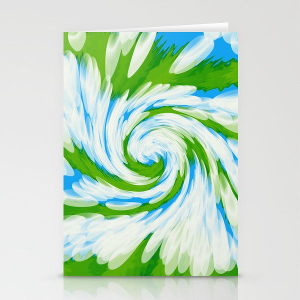 Groovy Green Blue Swirl Stationery Cards