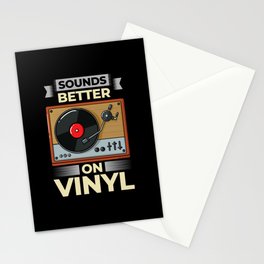 Vinyl Record Player LP Music Album Stationery Card