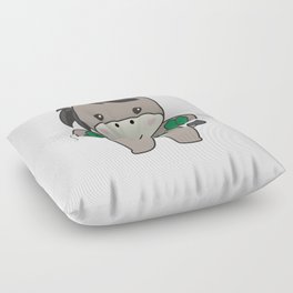 Donkey With Shamrocks Cute Animals For Happiness Floor Pillow