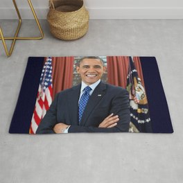 official portrait of Barack Obama Area & Throw Rug