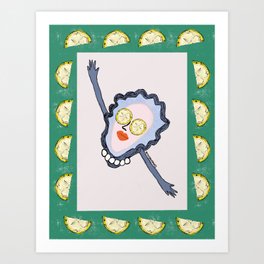 Fabulous Oyster Art Print | Oyster, Pattern, Fruit, Drawing, Seafood, Digital 