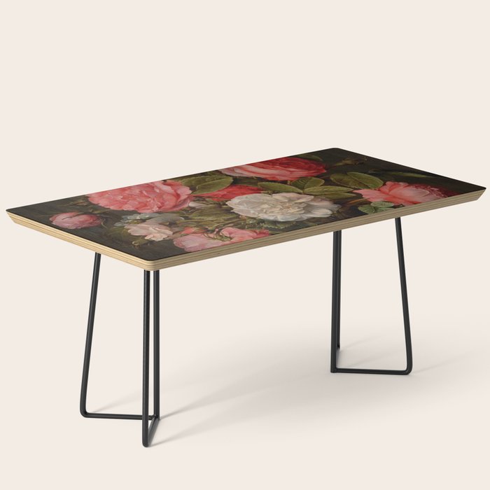 Jacob van Hulsdonck "Roses in a Glass Vase" Coffee Table by Alexandra