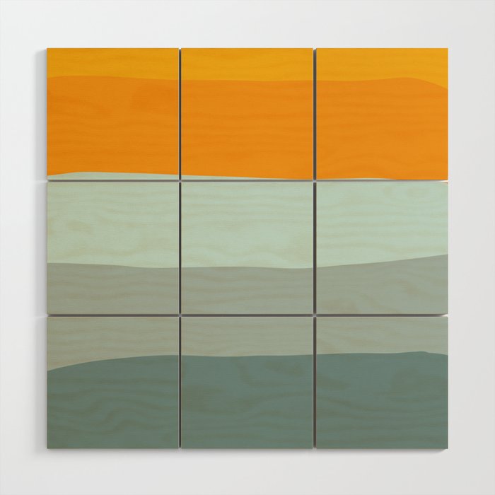 Zen Ocean Stripes Wood Wall Art