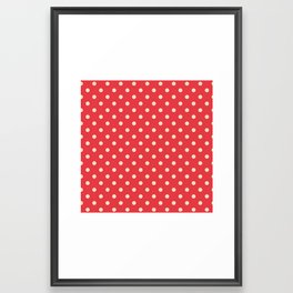polka dot red and white Framed Art Print