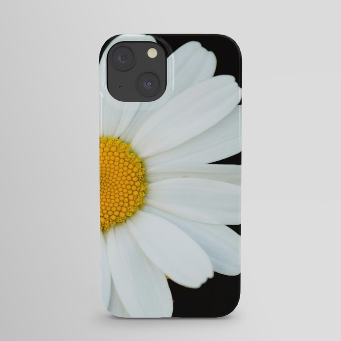 Hello Daisy - White Flower Black Background #decor #society6 #buyart iPhone Case