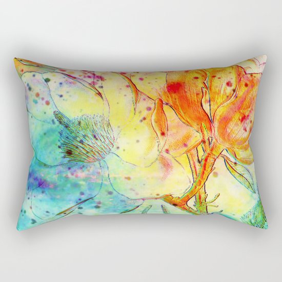 bright floral Rectangular Pillow