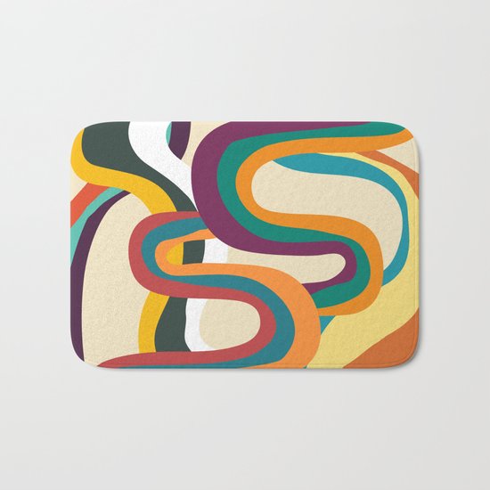 Groovy rainbow of doom Bath Mat