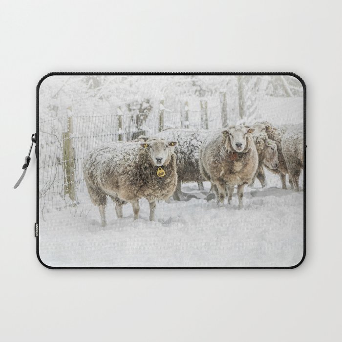 White Winter Landscape Snow Sheep Laptop Sleeve