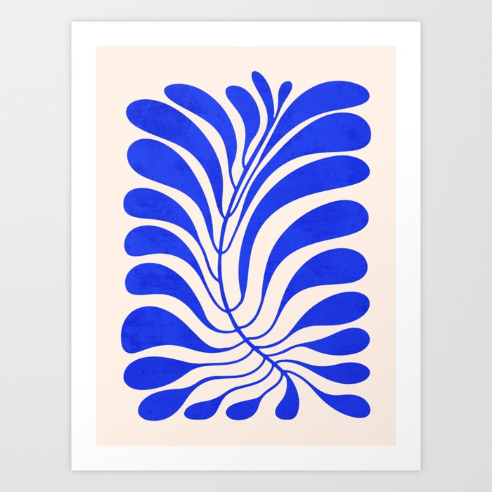 Electrik Blue Ferns: Matisse Edition Art Print