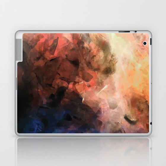 Dramatic smoke and mist. Magical Peach and blue abstract art Laptop & iPad Skin