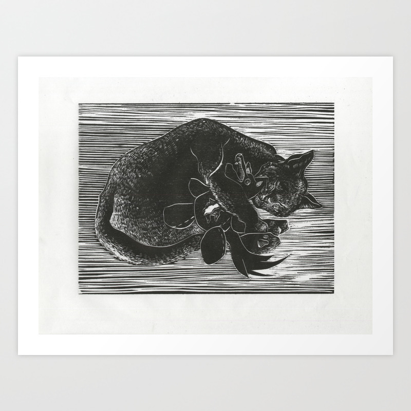 Cat With Voodoo Doll Art Print By Normandie Society6