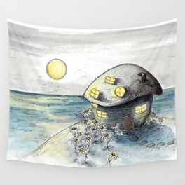 Mouse House in the Moonlight Wall Tapestry