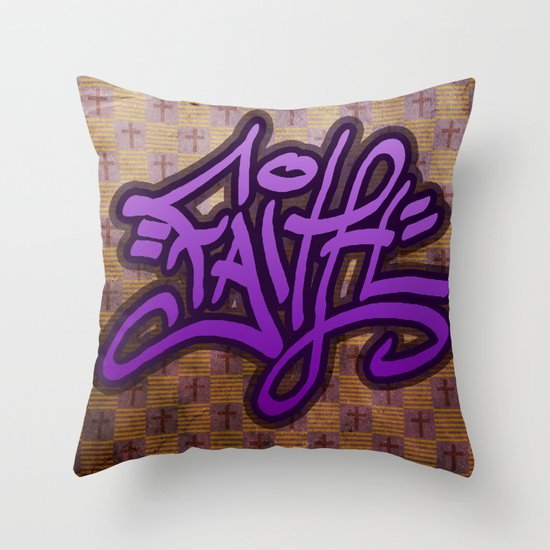 Faith (Graffiti) Throw Pillow