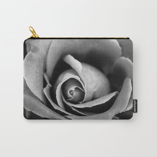 Black and White Rose Carry-All Pouch