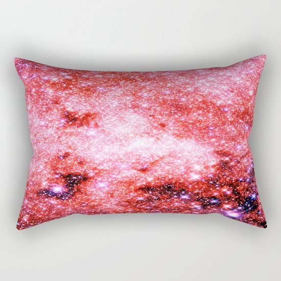 GALaXY Sparkle Stars Pink Coral Lavender Rectangular Pillow