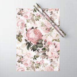 Vintage & Shabby Chic - Sepia Pink Roses  Wrapping Paper
