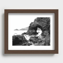 Low Tide Length by Jessi Fikan Black and White Recessed Framed Print