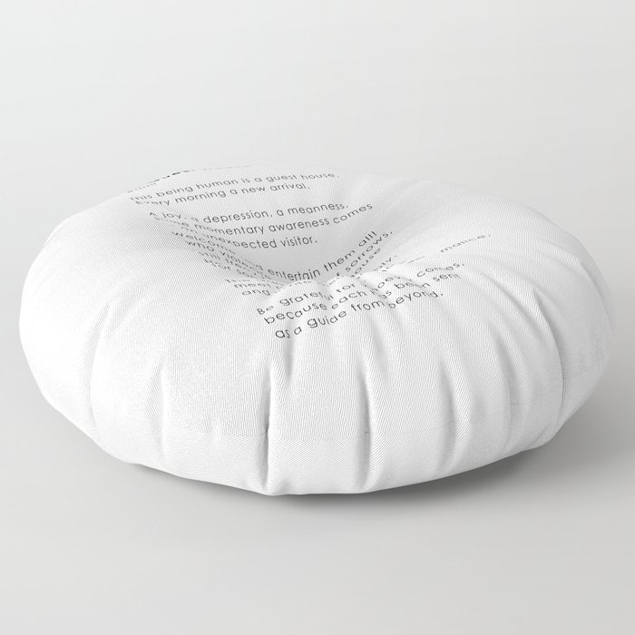 Rumi poem Guest House Floor Pillow