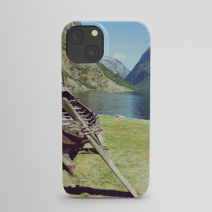 Viking Boat in Norway Fjord iPhone Case