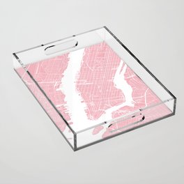 New York, USA, City Map - Pink Acrylic Tray
