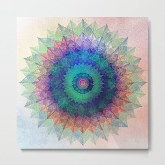 Leaf Mandala Metal Print