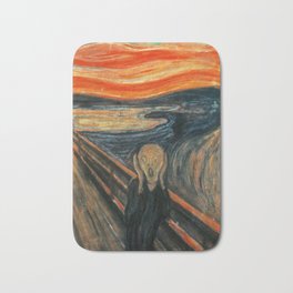 The Scream by Edvard Munch Bath Mat | Thescream, The, Vintage, Scary, Oil, Famous, Popular, Dark, Art, Painting 