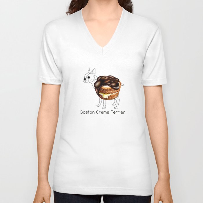 Dog Treats - Boston Creme Terrier V Neck T Shirt