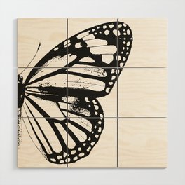 Monarch Butterfly | Right Butterfly Wing | Vintage Butterflies | Black and White | Wood Wall Art