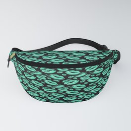 Two Kisses Collided Lip Affectionate Aqua Colored Lips Pattern Fanny Pack