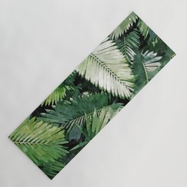 Life Is Better With Palm Trees, Tropical Nature Jungle Painting, Watercolor Nature Bohemian Plants Yoga Mat