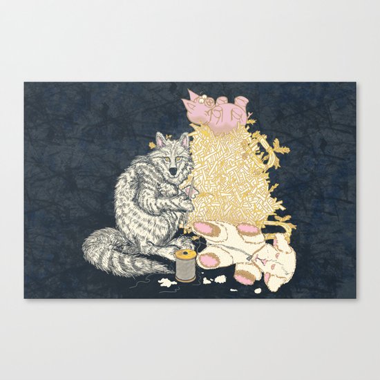 Big Bad Wolf Only Needed a Needle Canvas Print