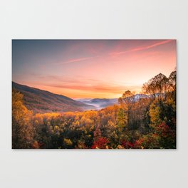 Autumn Sunrise in the Great Smoky Mountains of Tennessee Canvas Print