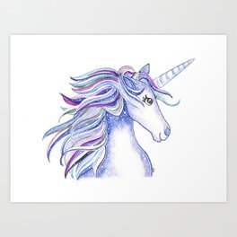 Purple Unicorn Art Print