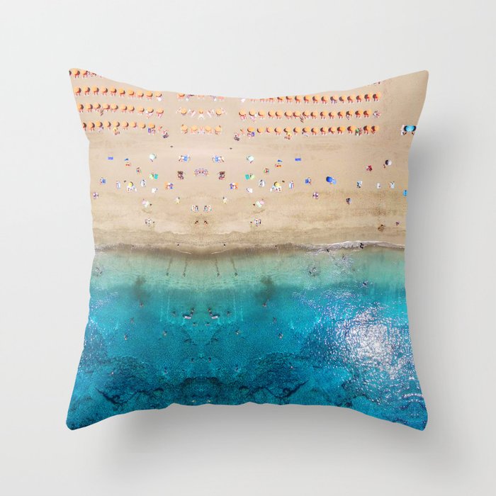 AERIAL. Summer beach Throw Pillow