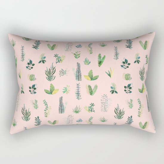 pink pattern flowers Rectangular Pillow