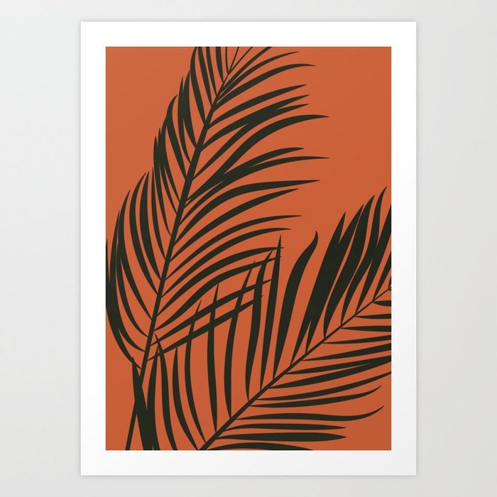 Minimalist Palm Tree Leaf Illustration Art Print