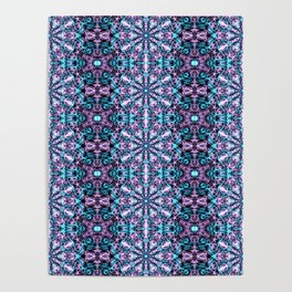 Liquid Light Series 54 ~ Blue & Purple Abstract Fractal Pattern Poster