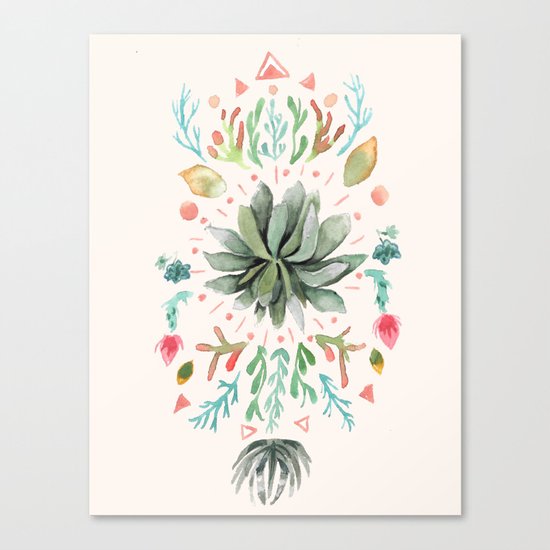 Tropical Succulents Canvas Print