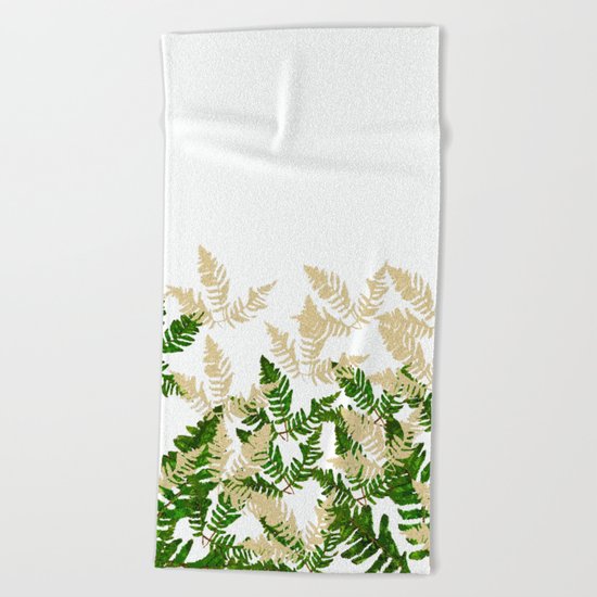 PALM LEAF FERN LEAF TROPICAL Beach Towel