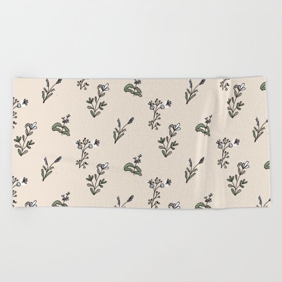 Bright Floral Pattern Beach Towel