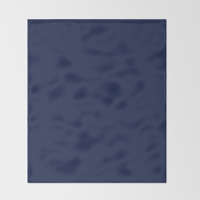 Navy Blue Minimalist Solid Color Block Throw Blanket By