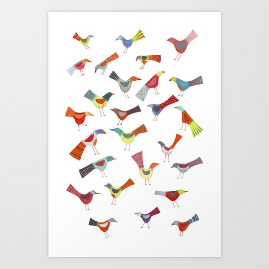 Birds doing bird things Art Print