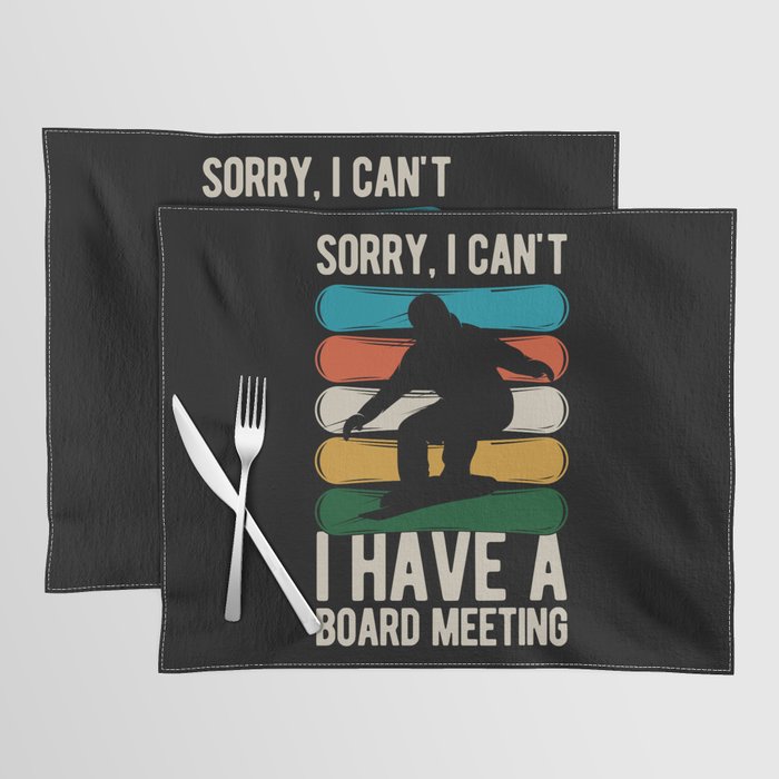 Funny Snowboard Snowboarding Placemat