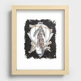 Deer Bones Dreamcatcher with Feathers Recessed Framed Print